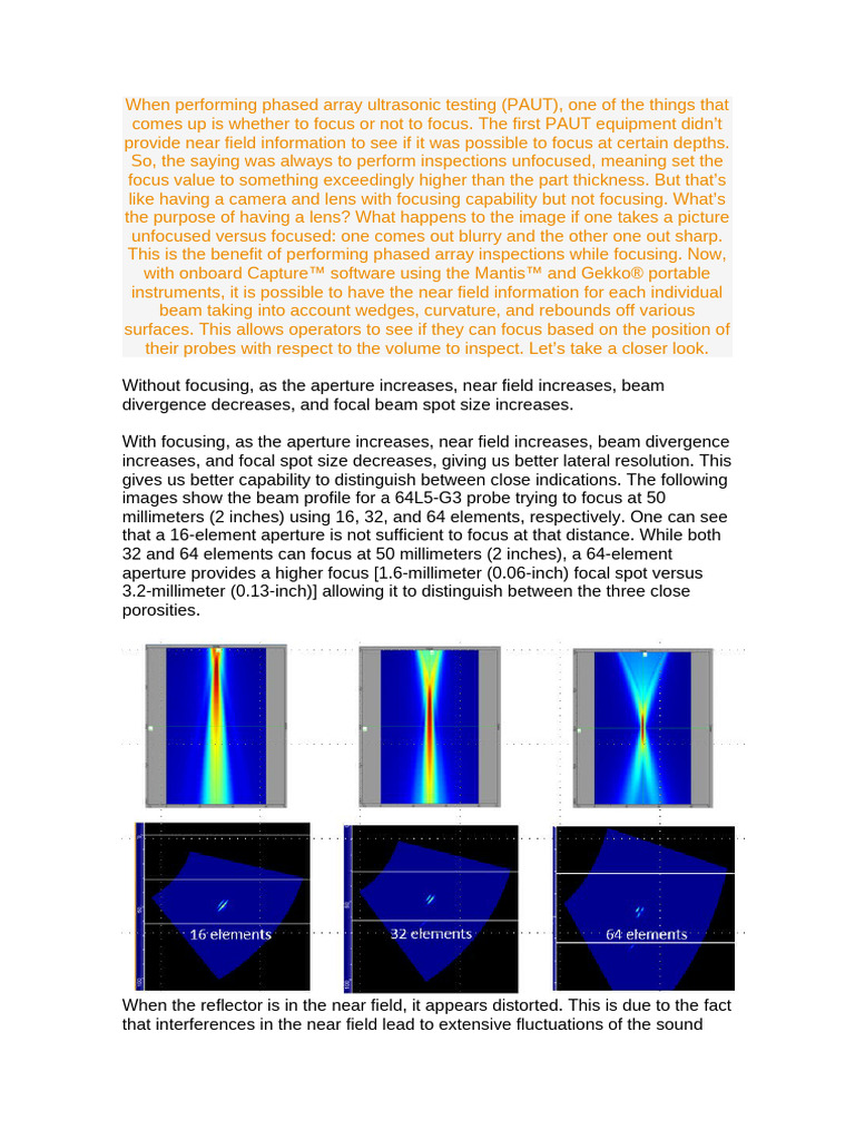 Focusing with phased array | PDF | Aperture | Applied And ...
