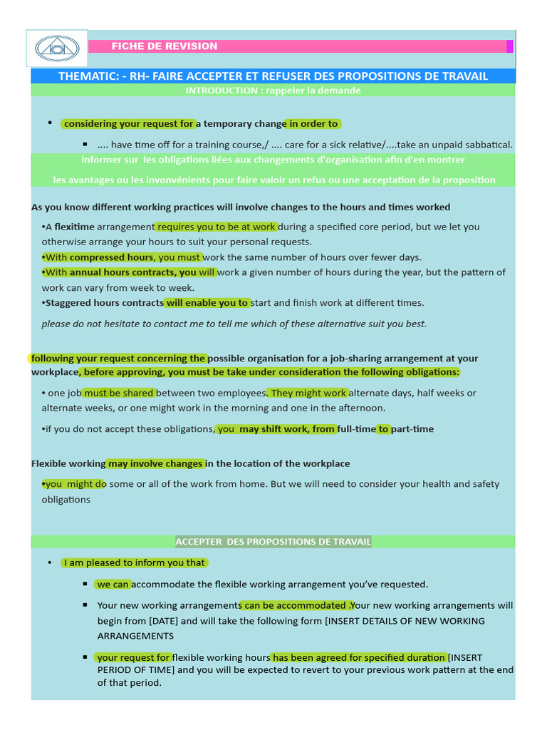 7 EXPRESSION Work Flexibility Sugge Accept Refuser | PDF | Employee ...