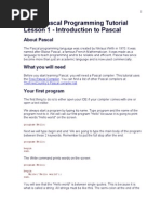 Learn Pascal Programming Tutorial Lesson 1 - Introduction To Pascal