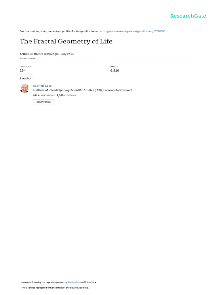 The Fractal Geometry of Life | PDF | Fractal | Logarithm