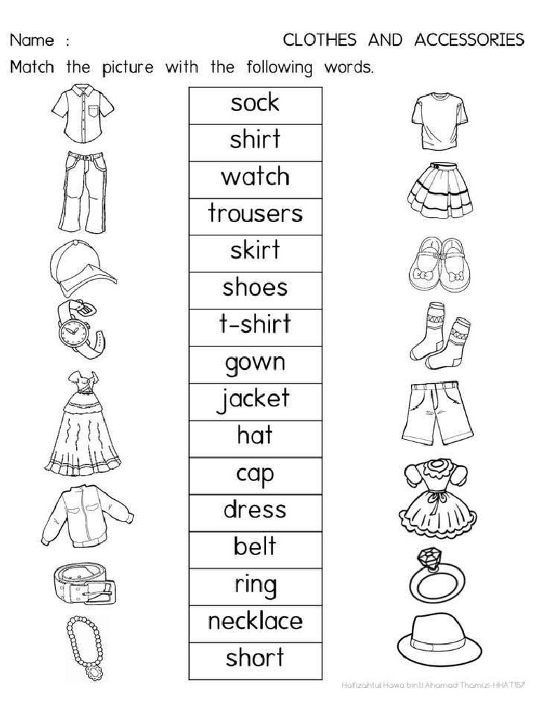 Aktiviti Tema Pakaian Dan Aksesori Prasekolah 4F9 | PDF