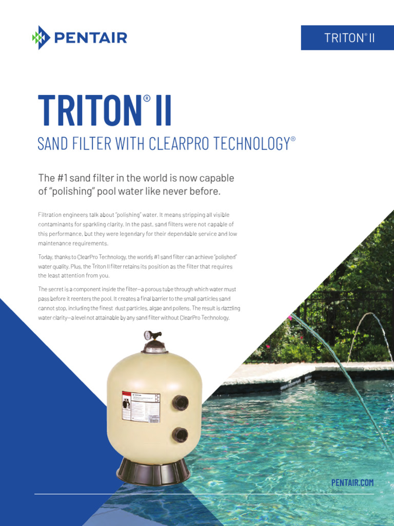 Triton II Sand Filter with ClearPro Tech | PDF | Filtration | Chemical ...