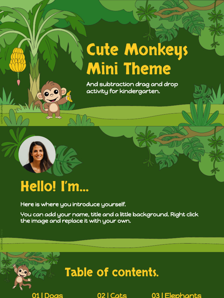 Cute Monkeys · SlidesMania | PDF