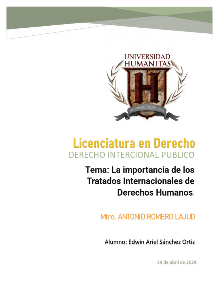La Importancia de Los Tratados Internacionales de Derechos Humanos ...