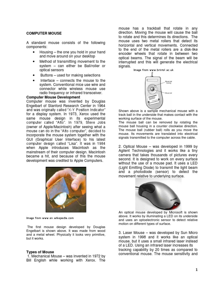 Computer Mouse: Image From WWW - Bristol.ac - Uk | PDF | Wireless ...