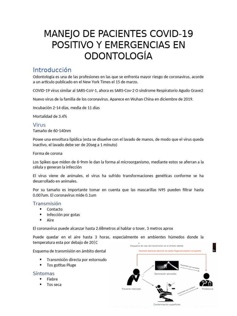 Manejo de Pacientes COVID-19 Postivo y Emergencias | PDF