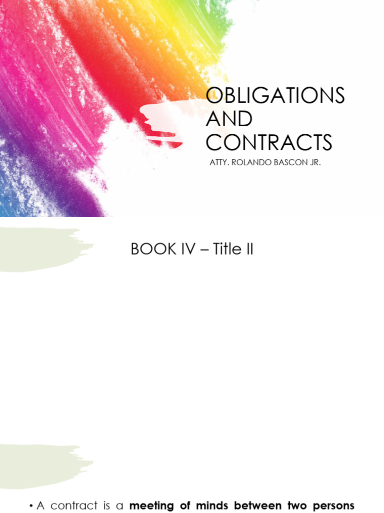 Understanding Obligations and Contracts | PDF | Annulment | Consideration