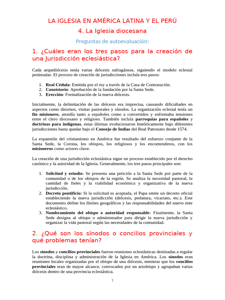 Organización de la Iglesia en América Latina | PDF | Inquisición ...