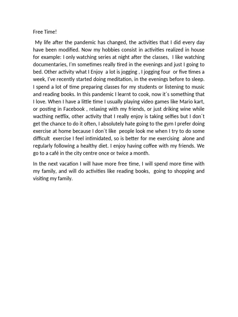 Free Time | PDF