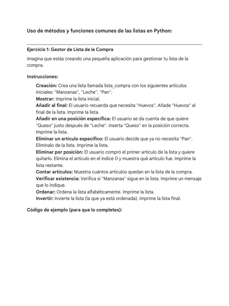Gestión de Listas en Python | PDF | Informática | Programación de ...