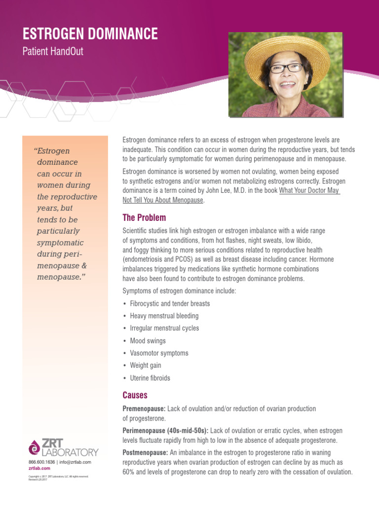 estrogen-dominance-patient-handout | PDF | Menopause | Estrogen
