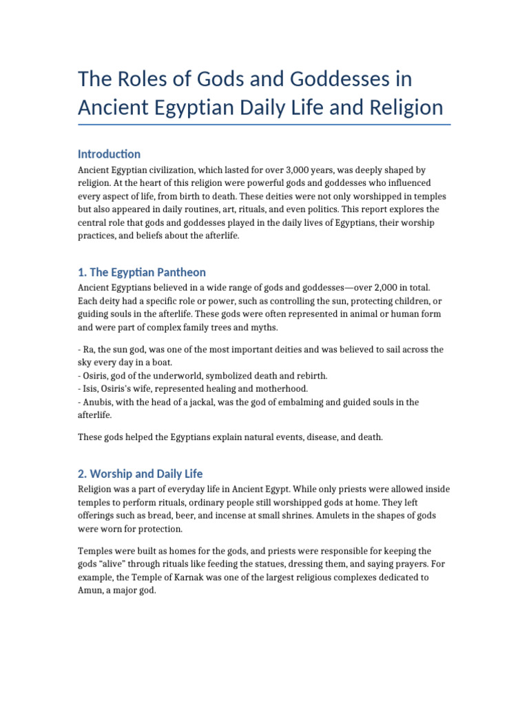 Egyptian Gods in Daily Life and Religion | PDF | Ancient Egyptian ...