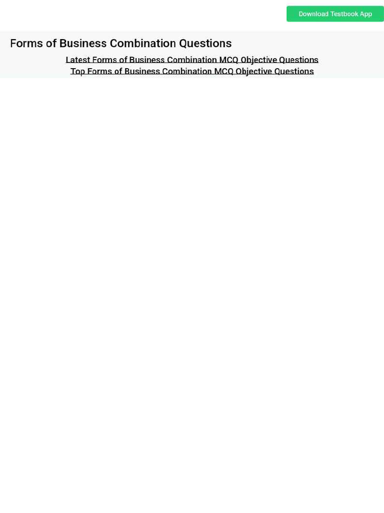 MCQ On Forms of Business Combination 5f9168f57785bd5c407c01da | PDF