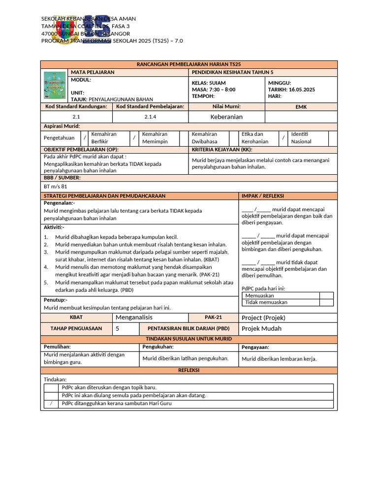 Contoh Lesson Plan | PDF