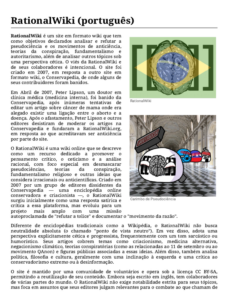 Análise Crítica da RationalWiki | PDF