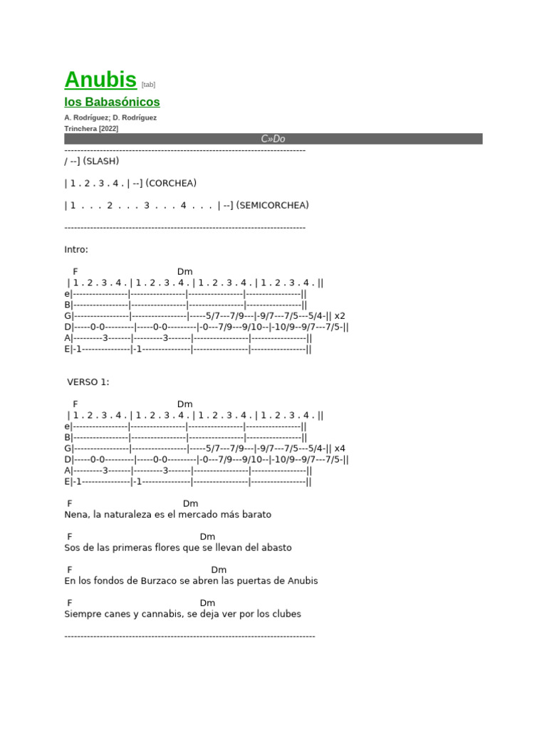Acordes y letras de 