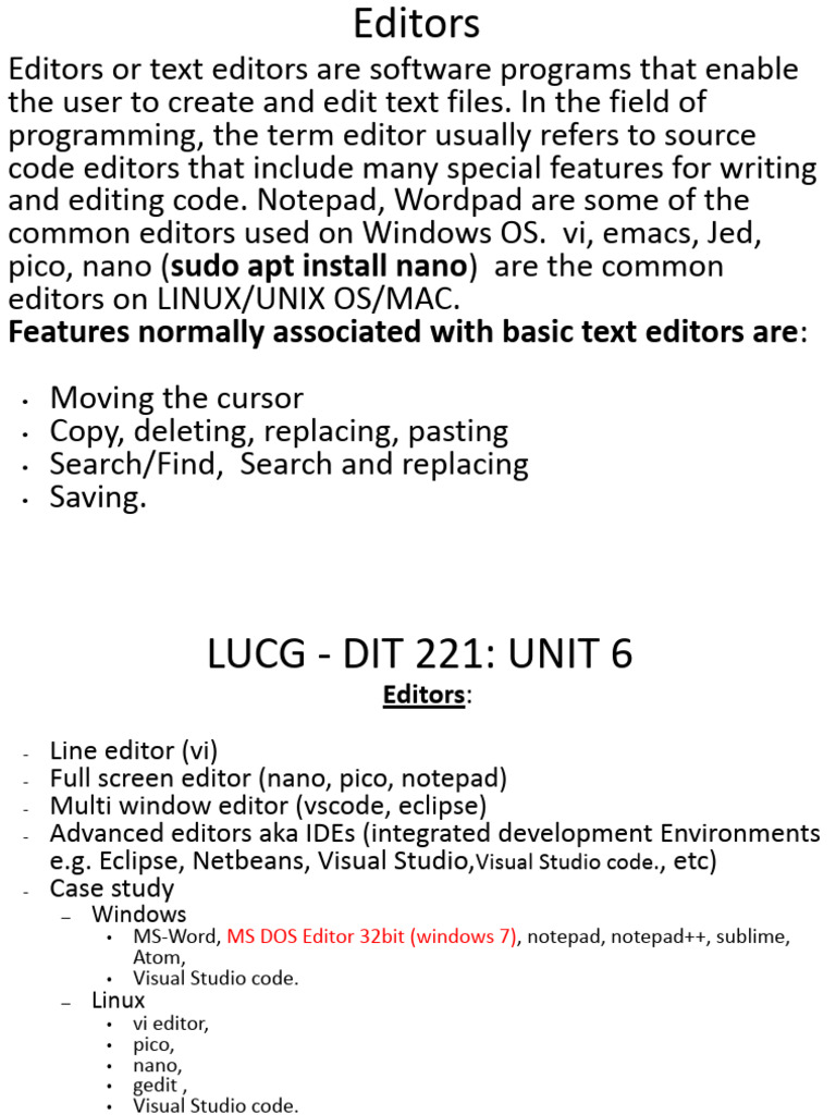 Dit 221 -System Programming _unit-6 | PDF | Integrated Development ...