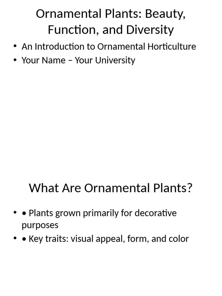 Ornamental Plants: Types and Care Guide | PDF
