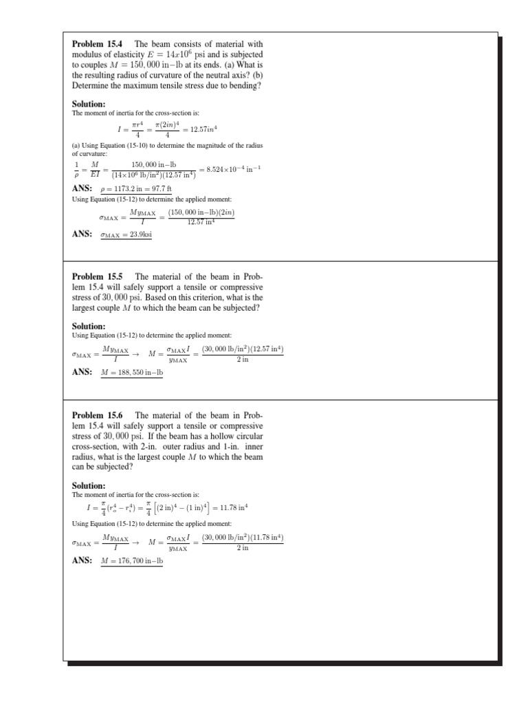 Bending and Shear Stress Analysis in Beams | PDF | Bending | Beam ...