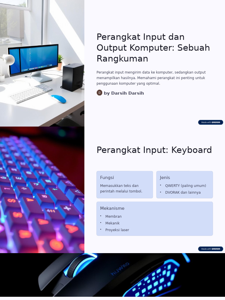 Perangkat Input Dan Output Komputer Sebuah Rangkuman | PDF