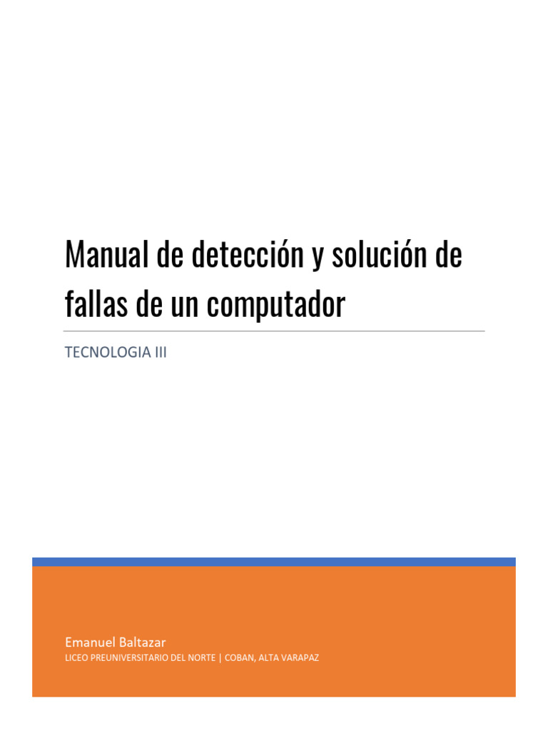Manual De Detección Y Solución De Computadoras Pdf Caché