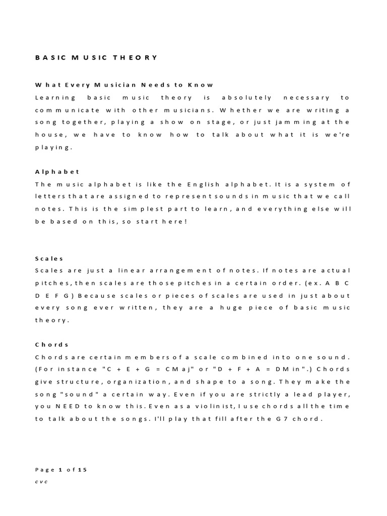 Basic Music Theory | PDF