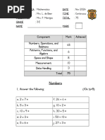 Grade 2 Term 2 Maths Exam Paper | PDF