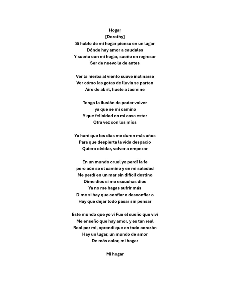 Regreso a mi hogar: un canto al amor | PDF