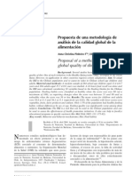 Propuesta de Una Metodología de Análisis de La Calidad Global de La Alimentación