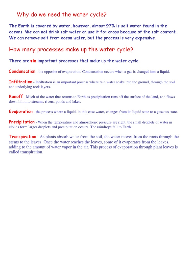 Understanding the Water Cycle Processes | PDF | Home & Garden