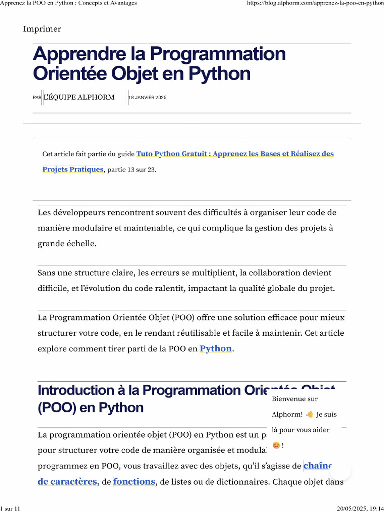 POO en Python : Concepts et Avantages | PDF | Secteur d'activité du ...