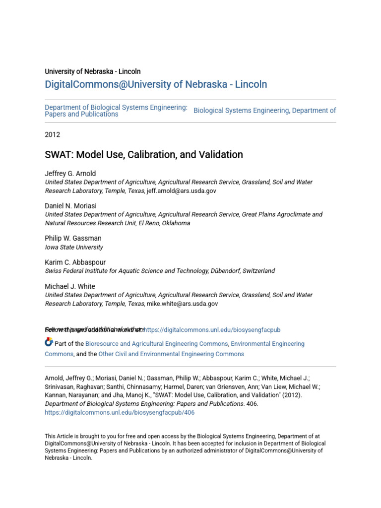 SWAT Model Calibration and Validation Guide | PDF | Hydrology | Statistics
