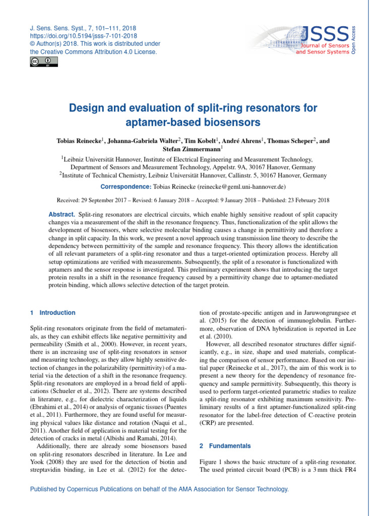 Design and Evaluation of Split-Ring Resonators For | PDF | Transmission ...