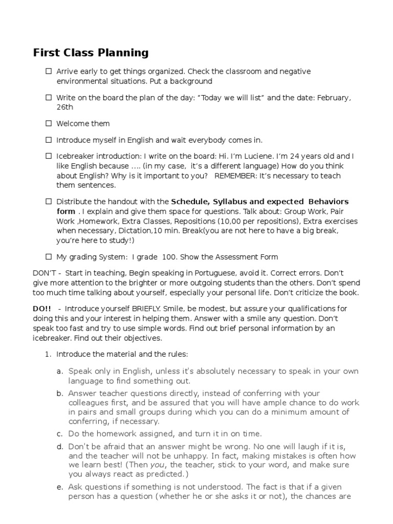 First Class Planning: Form - I Explain and Give Them Space For ...