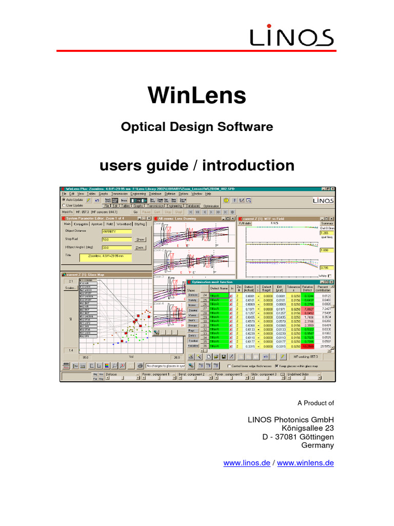 WinLens Optical Design Software Guide | PDF