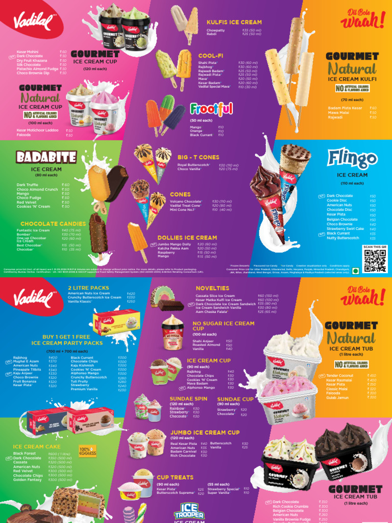 Vadilal Ice Cream Price List 2024 | PDF | Ice Cream | Chocolate