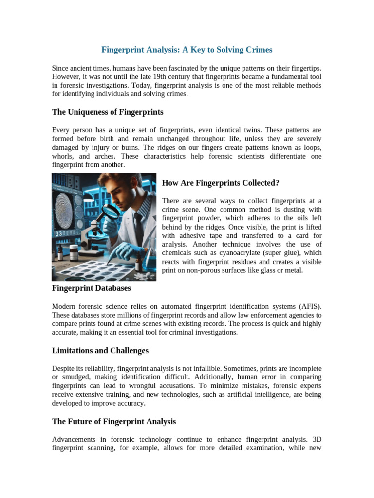 Lecturas - Ciencias Forenses - Ingles | PDF | Fingerprint | Forensic ...