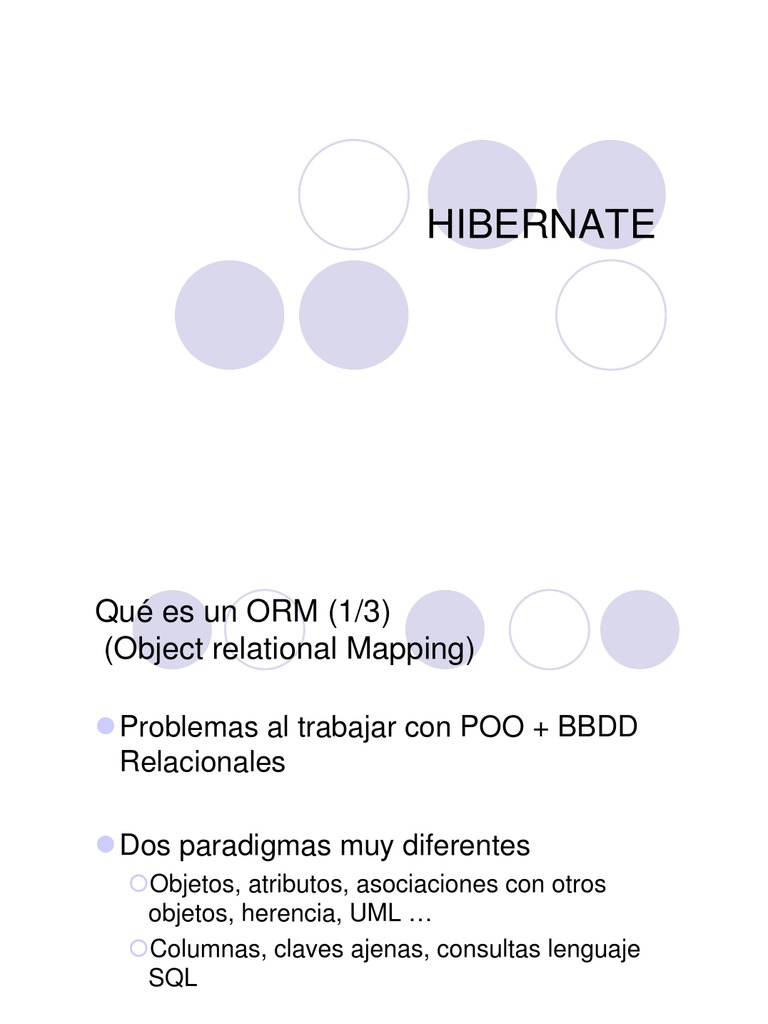 Hibernate Diapositiva | PDF | Mapeo Relacional de Objetos | SQL