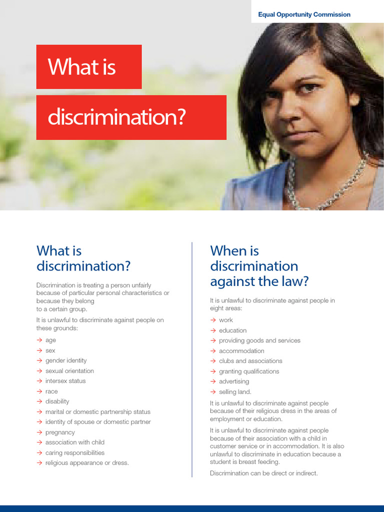 What Is Discrimination Factsheet | PDF | Discrimination | Justice