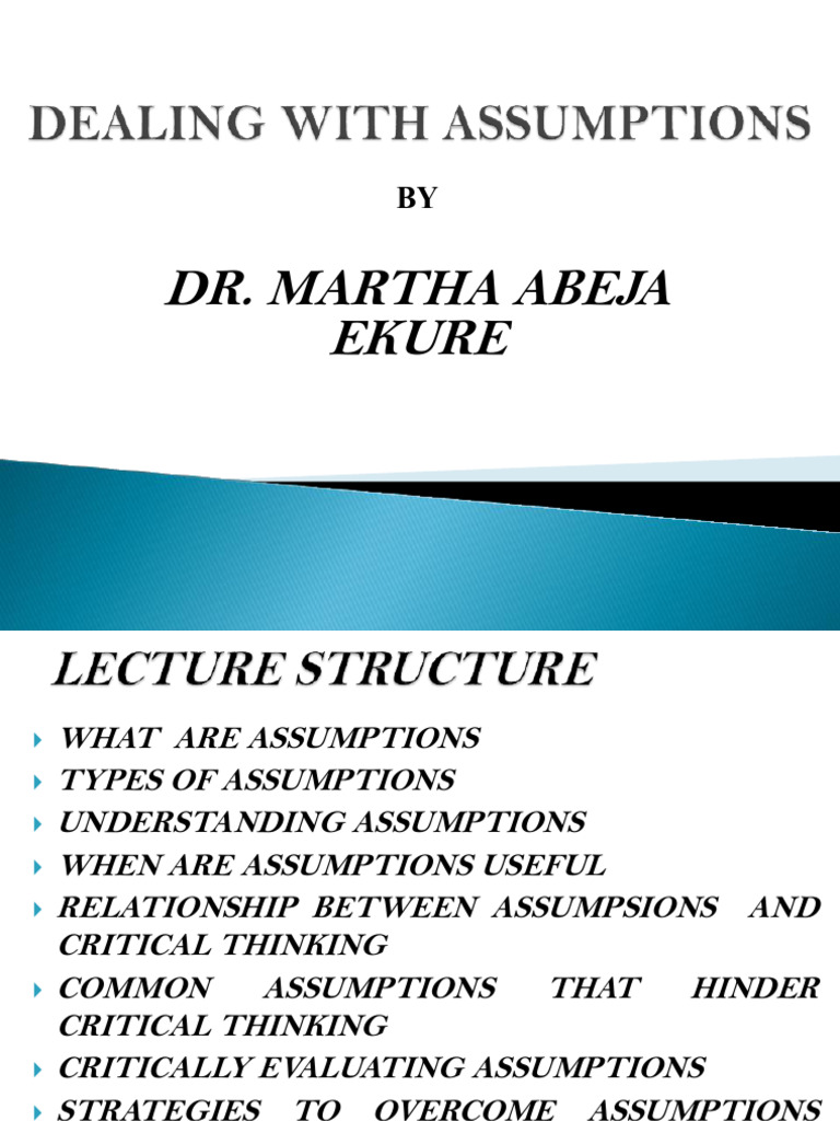 Understanding Assumptions and Critical Thinking | PDF | Thought ...