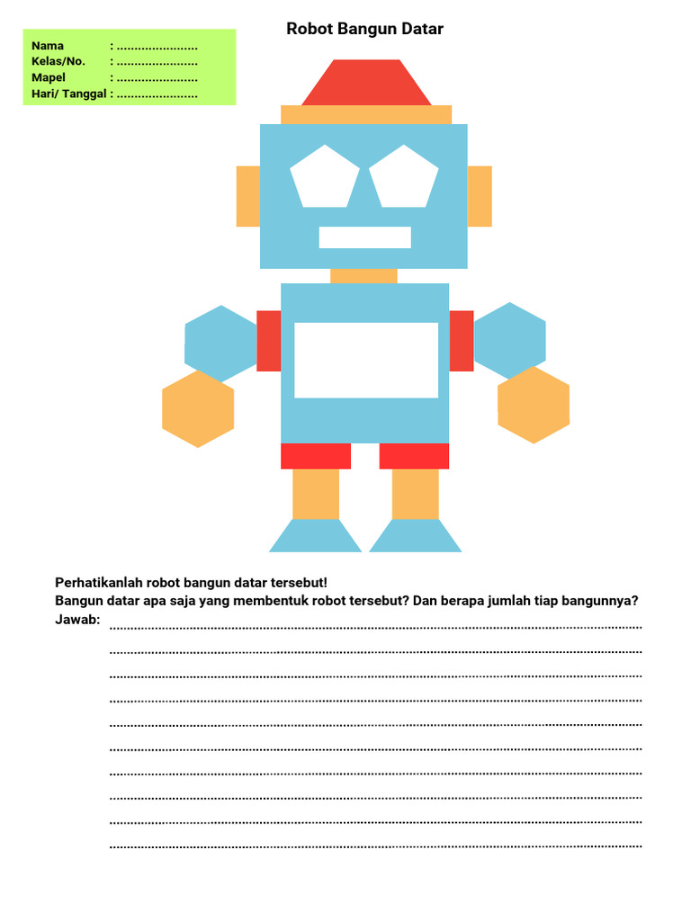 Robot Bangun Datar Kelas 1 SD | PDF