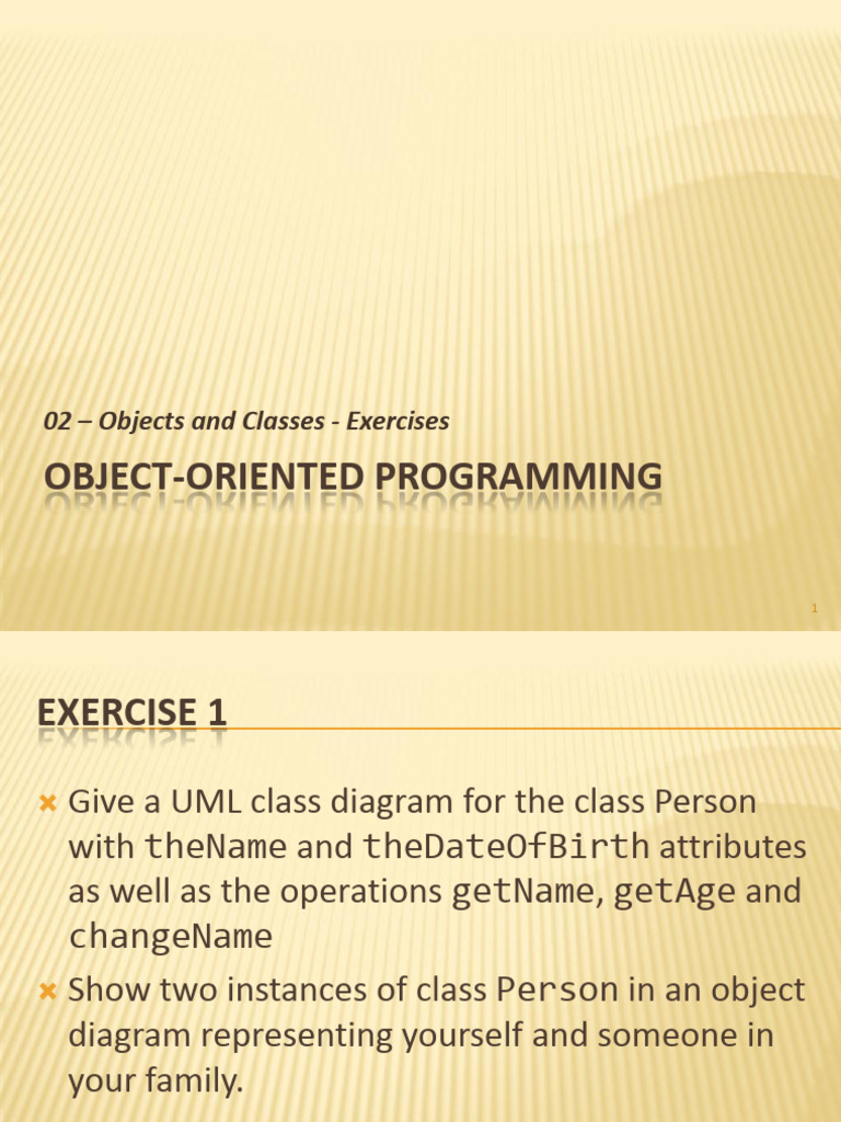 02 Objects And Classes Exercises Pdf