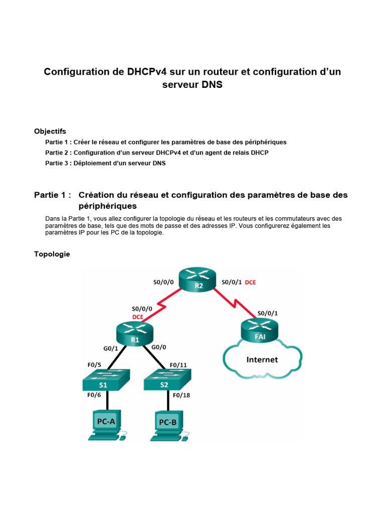 Configuration DHCPv4 et DNS sur Routeur | PDF | Adresse IP | Système de ...