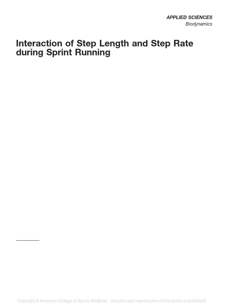 Interaction of Step Length and Step Rate During.14 | PDF | Anatomical ...