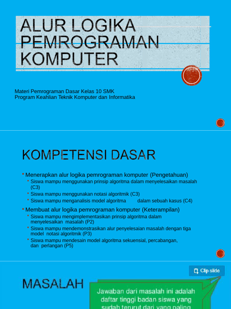 Algoritma dan Logika Pemrograman SMK | PDF