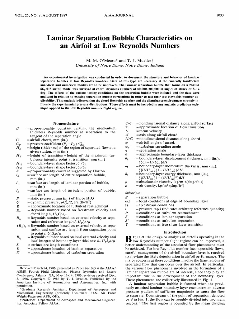 Laminar Separation Bubbles on Airfoils | PDF | Boundary Layer ...