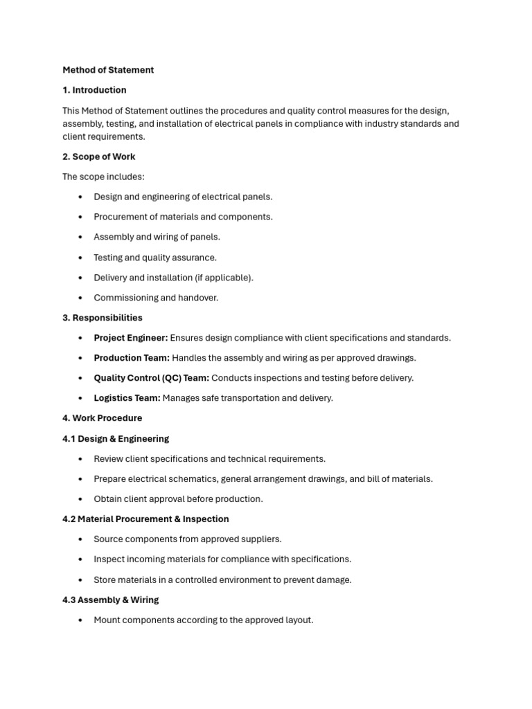 Electrical Panel Installation Procedures | PDF | Electrical Wiring ...