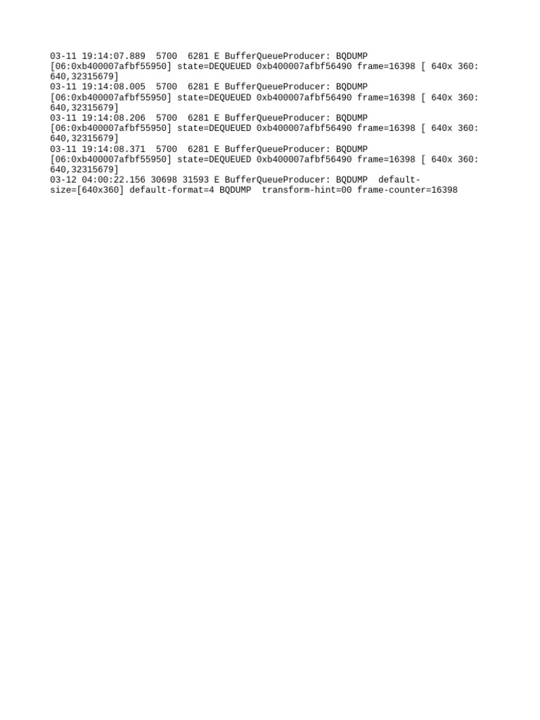 BufferQueueProducer Error Log Analysis | PDF