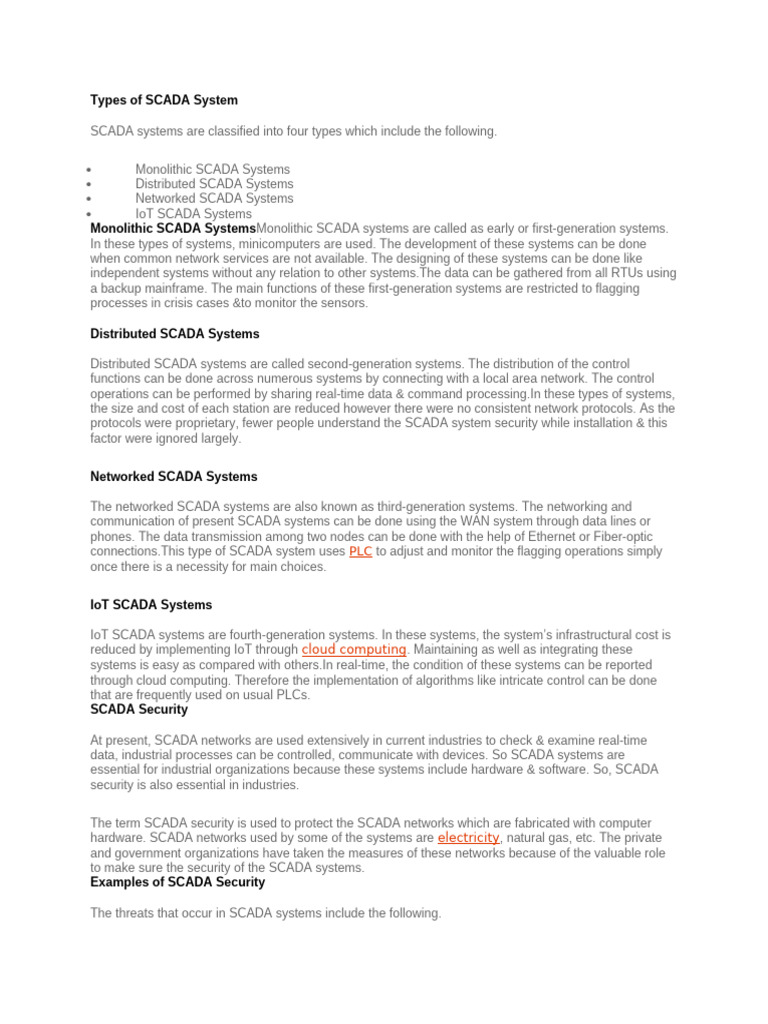 Types of SCADA Systems Explained | PDF | Scada | Computer Network