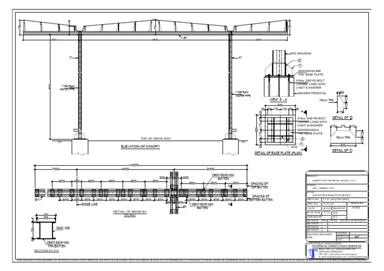 Elevation and Base Plate Details | PDF